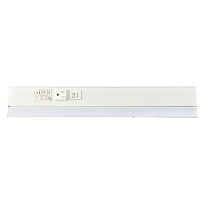 Westgate PSAL-30-3R-MCT5-WH 30-Inch 900lm LED Angled White Undercabinet Light & Power Strip 27K/30K/35K/40K/50K 120-277V