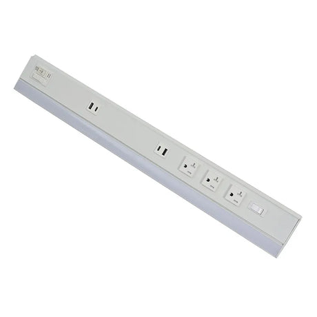 Westgate PSAL-30-3R-MCT5-WH 30-Inch 900lm LED Angled White Undercabinet Light & Power Strip 27K/30K/35K/40K/50K 120-277V