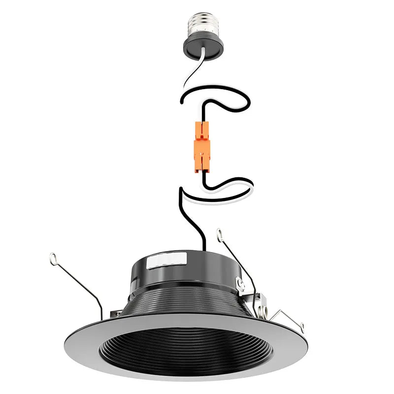 Westgate RDMF6-MCT5-BK 8W/10W/13W LED 6" Round Deep Baffle Recessed Black Finish Trim 27K/30K/35K/40K/50K 120V