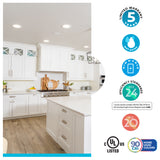 Bulbrite 862653 Bulbrite Pack of (4) 12 Watt 4" Integrated LED Recessed Downlight with E26 Quick Connect Adapter, 3000K Soft White Light, 1100 Lumens
