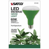 Satco S11441 9BR30/LED/GROW/120V 9W BR30 LED Flood 100° Full Spectrum Plant Grow Lamp E26 120V