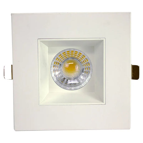 Westgate SDL2S-SB-MCT5-WH 15W 4" LED Square Canless Baffle/Smooth Recessed Light White Finish 27K/30K/35K/40K/50K 120V