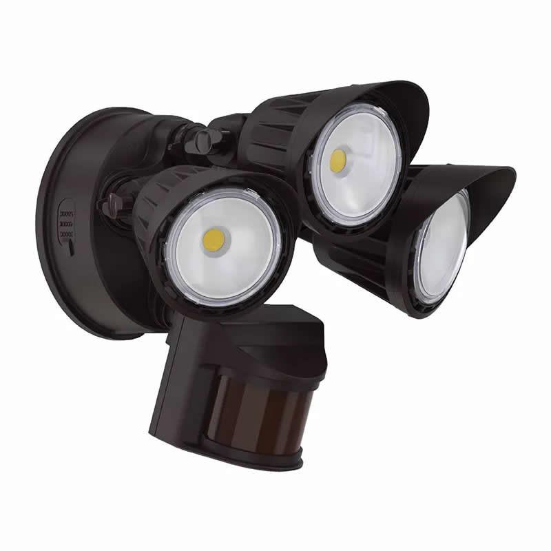 Westgate SL-30W-MCT-BZ-P 30W LED Security Light Bronze Finish 30K/40K/50K with PIR Sensor 120-277V