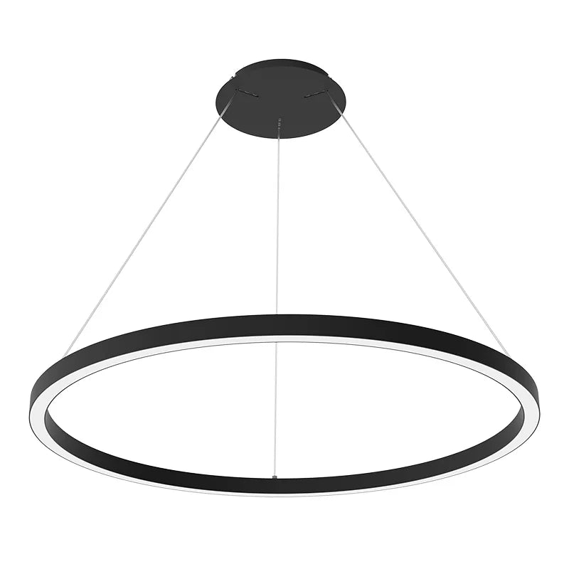 Westgate SRC-D48UD-MCTP-BK 120W/160W 48" Round LED Linear Chandelier Up/Down Light Black Finish 30K/35K/40K 120-277V