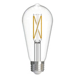 Bulbrite 776244 LED Filament Pack of 4, 7.6 Watt Dimmable ST18 Light Bulb with Clear Finish and Medium Screw E26 Base - 4000K (Cool White Light) 800 lumens