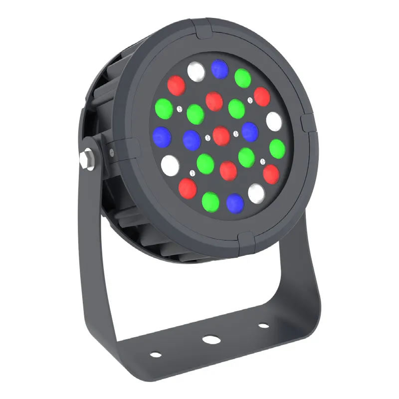 Westgate TC-FL-72W-RGBW-BT-BK 72-Watt LED RGBW Flood Light with U-Bracket Mount Black Finish 120-277V