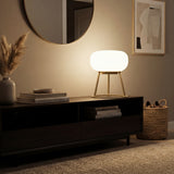 Kibun K70301 TRIPOD Rechargeable Cordless LED Table Lamp, 3-Levels Brightness Touch Sensor Control, Brushed Brass