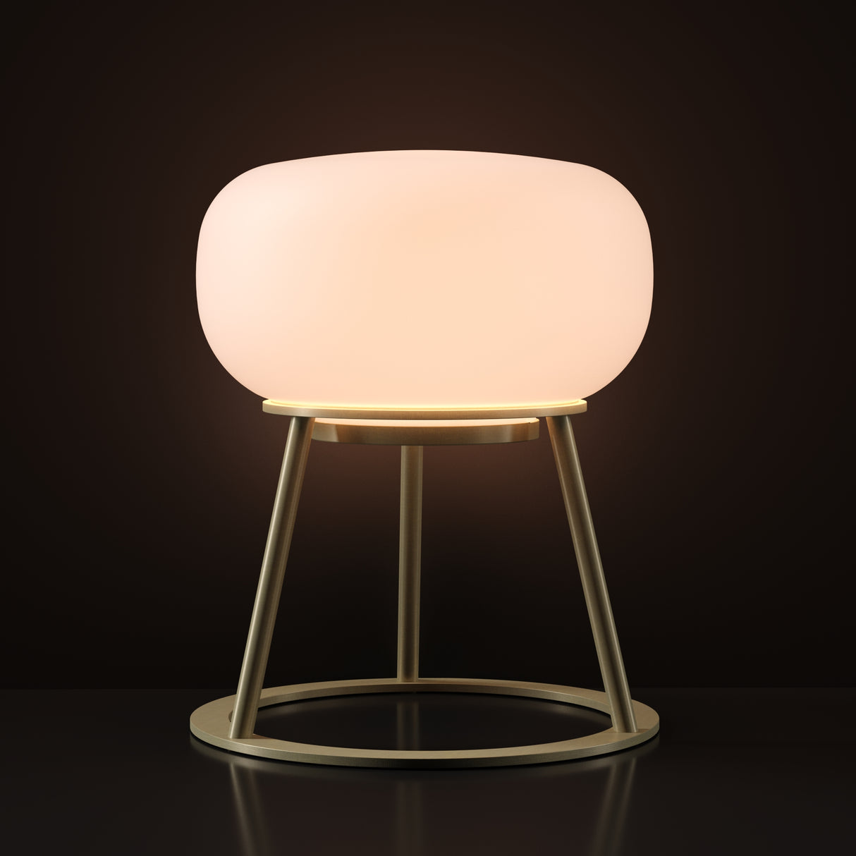 Kibun K70301 TRIPOD Rechargeable Cordless LED Table Lamp, 3-Levels Brightness Touch Sensor Control, Brushed Brass