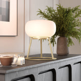 Kibun K70301 TRIPOD Rechargeable Cordless LED Table Lamp, 3-Levels Brightness Touch Sensor Control, Brushed Brass