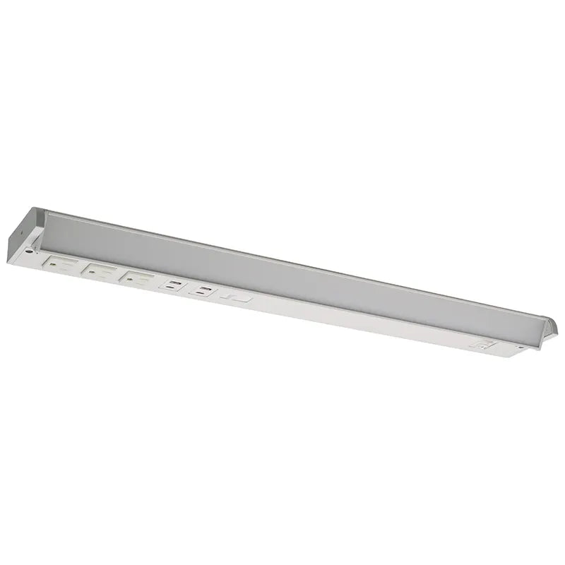 Westgate UCR-24-WHT 12W LED 24" Undercabinet Light White Finish 27K/30K/35K/40K/50K 3-Outlet 2-USB & 2-USB-C Port 120V