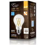 Euri Lighting VA19-3000cec 8.5 Watt A19 Filament LED 3000K 120V