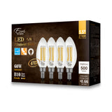 Euri Lighting VB10-3020cec-4 5.5 Watt B10 Filament LED 2700K E12 120V (4-Pack)