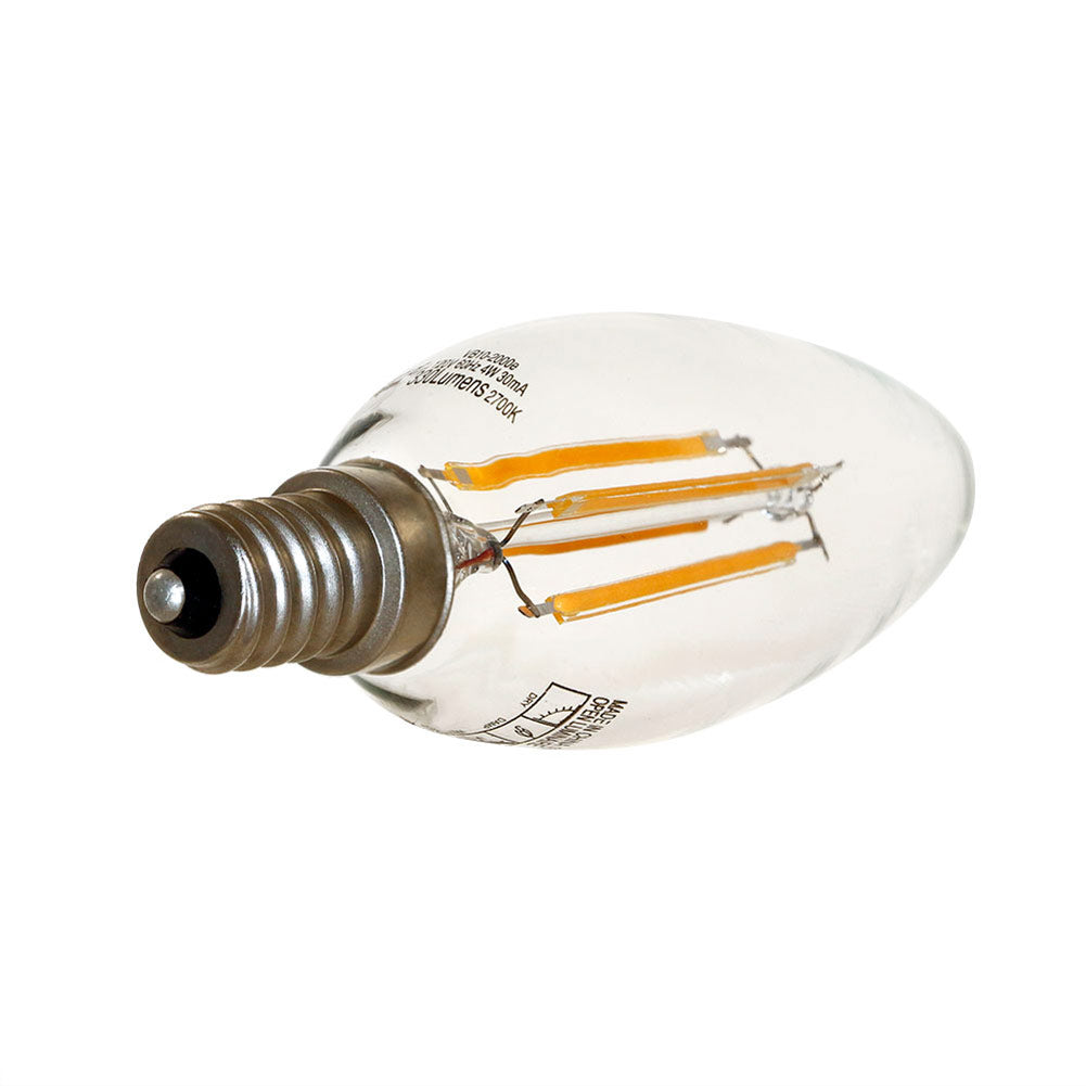 Euri Lighting VB10-3020e-4 4.5 Watt B10 Filament LED 2700K E12 120V (4-Pack)