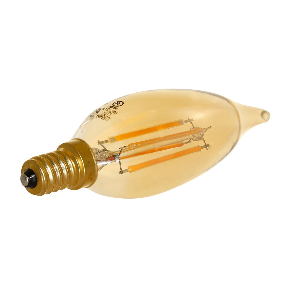 Euri Lighting VBA10-3020ea-4 4.5 Watt BA10 Amber Filament LED 2200K E12 120V (4-Pack)