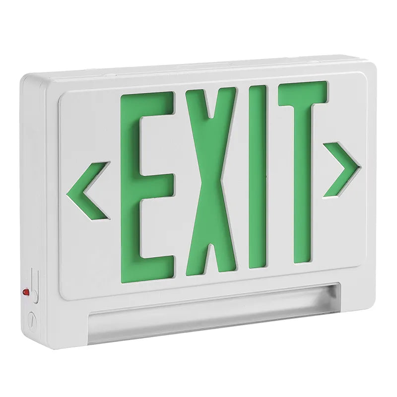 Westgate XIT-STRIP-2G-W LED Combo Exit/Emergency Sign Single/Double Face Green Letters White Housing 120-277V