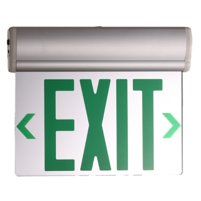 Westgate XT-EL1GCA-EM LED Edgelit Exit Sign Single Face Green Letters Aluminum Housing 120-277V