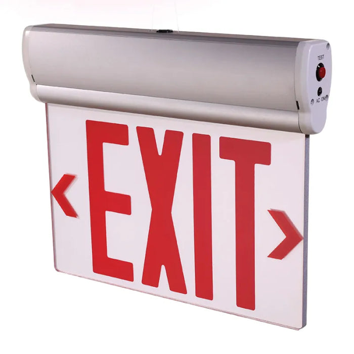 Westgate XT-EL1RCA-EM LED Edgelit Exit Sign Single Face Red Letters Aluminum Housing 120-277V