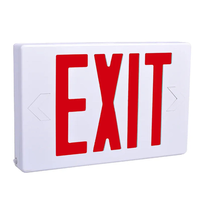 Westgate XT-RW-EM LED Exit Sign Universal Single/Double Red Letters White Housing Emergency Backup 120-277V