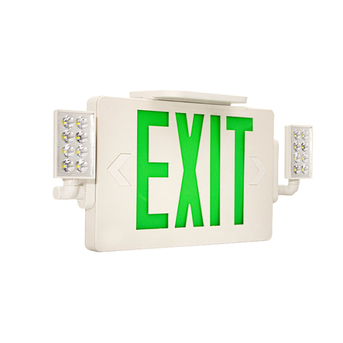 Westgate XTSL-CL-GW LED Exit Sign Universal Single/Double Face 2-Lights Green Letters White Housing 120-277V