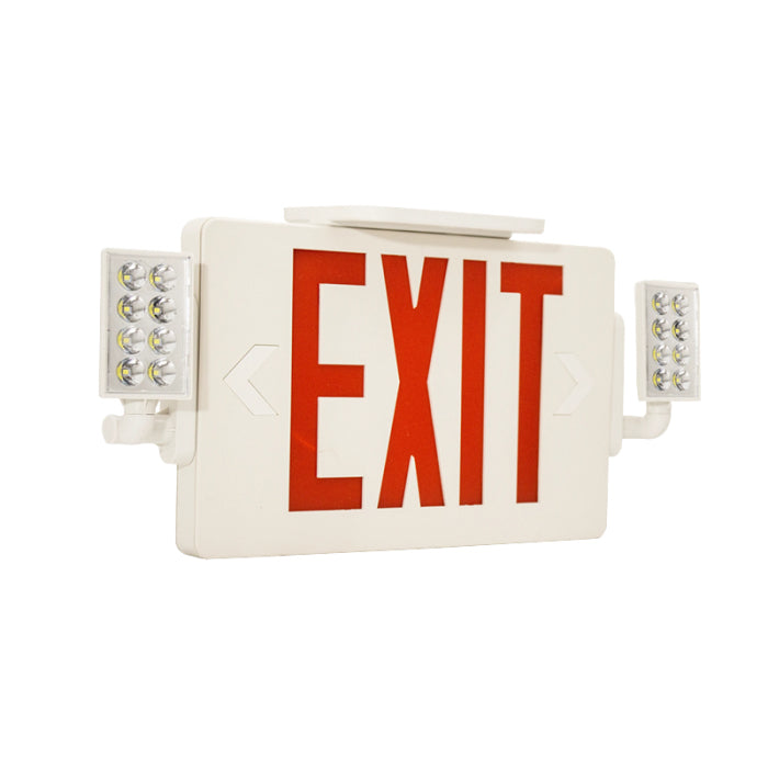 Westgate XTSL-CL-RW LED Exit Sign Universal Single/Double Face 2-Lights Red Letters White Housing 120-277V