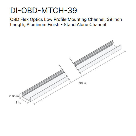 Diode LED DI-OBD-MTCH-39 OBD Flex Optics Low 39 Inch Profile Aluminum Finish Mounting Channel