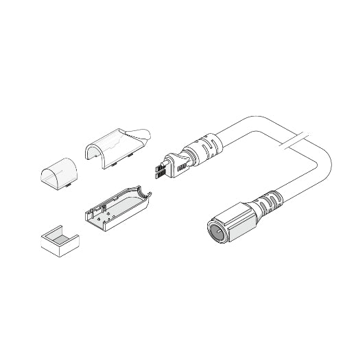 Diode LED DI-SE-NB-SDWC-EC-FDC 12-inch Neon Blaze Side Bending Side Wire Entry Connector with Frosted End Cap Pair, Female DC Plug