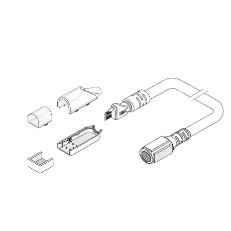 Diode LED DI-SE-NB-SDWC-EC-FDC 12-inch Neon Blaze Side Bending Side Wire Entry Connector with Frosted End Cap Pair, Female DC Plug