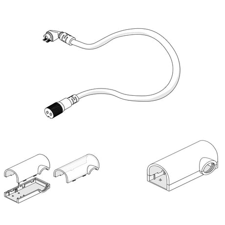 Diode LED DI-SE-NB-SDWC-EC 12-inch Neon Blaze Side Bending Side-Wire Entry Connector and Frosted End Cap Pair