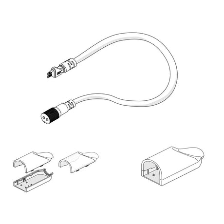 Diode LED DI-SE-NB-STWC-EC 12-inch Neon Blaze Side Bending Straight-Wire Entry Connector with Frosted End Cap Pair