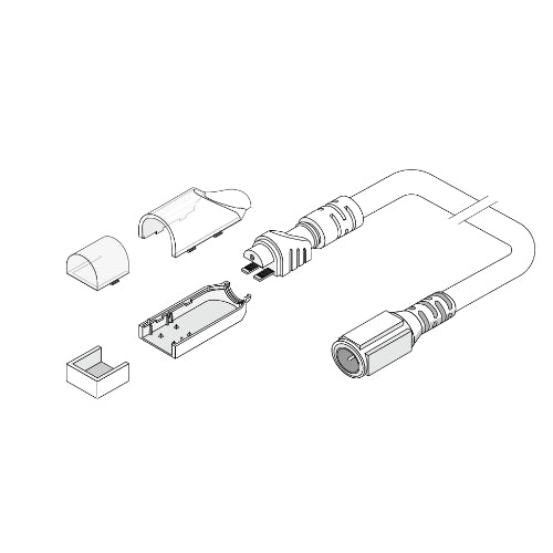 Diode LED DI-TE-NB-SDWC-EC-FDC 12-inch Neon Blaze Top Bending Side Wire Entry Connector with Frosted End Cap Pair, Female DC Plug