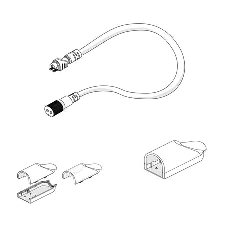 Diode LED DI-TE-NB-STWC-EC 12-inch Neon Blaze Top Bending Straight-Wire Entry Connector with Frosted End Cap Pair