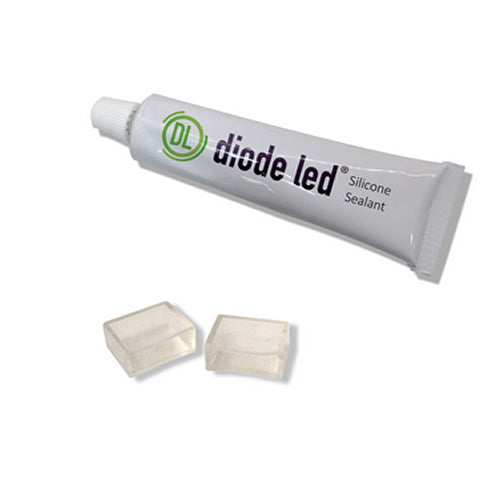 Diode LED DI-WL-12MM-EC-5 Valent X Wet Location 12mm Tape Light End Caps (5) Open (5) Closed & Silicone Sealant