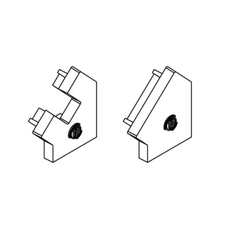 Diode LED DI-CPEC-45-1 45 Degree Channel End-Caps Brushed Aluminum Finish (1) Open (1) Closed