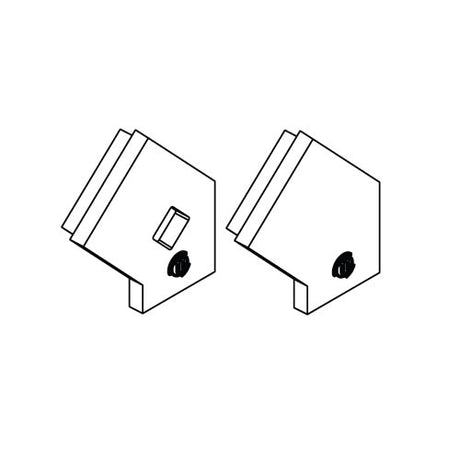 Diode LED DI-CPEC-45PDB-1 45 Degree Channel Premium Diffusion End-Caps Black Finish (1) Open (1) Closed