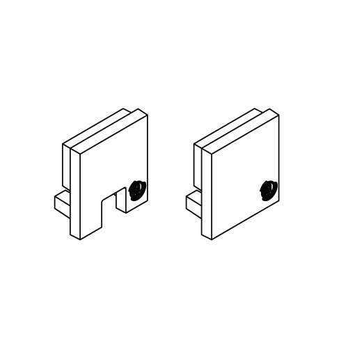 Diode LED DI-CPEC-SLPD-1 Slim Channel Premium Diffusion End-Caps Brushed Aluminum Finish (1) Open (1) Closed