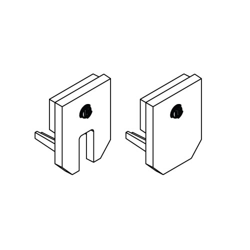 Diode LED DI-CPEC-SQPDB-1 Square Channel Premium Diffusion End-Caps Black Finish (1) Open (1) Closed