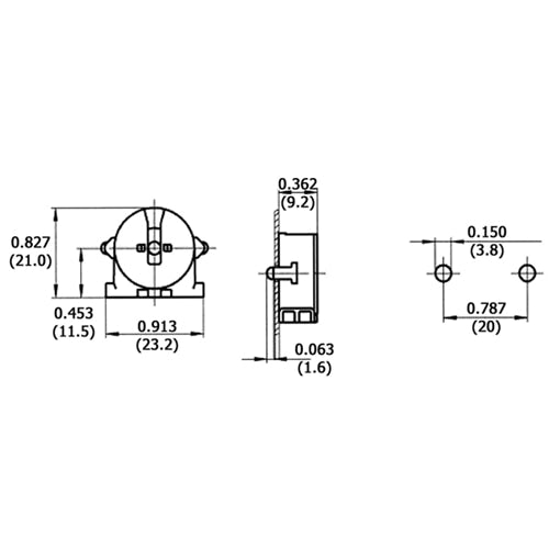 LH0021 Linear fluorescent T5 miniature bipin polycarbonate lamp holder/socket