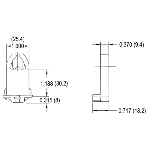 LH0025 Linear fluorescent T8/T10/T12 medium bipin polycarbonate lamp holder/socket