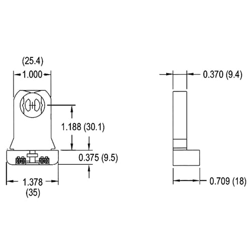 LH0026 Linear fluorescent T8/T10/T12 medium bipin polycarbonate lamp holder/socket