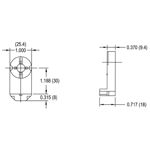 LH0038 Unshunted, rotary locking, T8/T10/T12 linear fluorescent lamp holder/socket