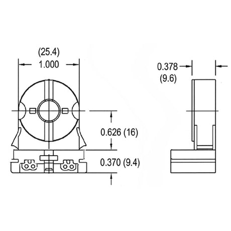 LH0039 Unshunted, rotary locking, slide on or push fit T8 only lamp holder/socket