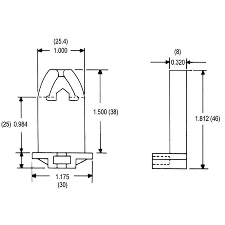 LH0054 Unshunted, T8/T10/T12 bolt down linear fluorescent lamp holder/socket