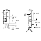 LH0064 Unshunted, T8 only left entry lamp holder/socket with bracket and tapped hole