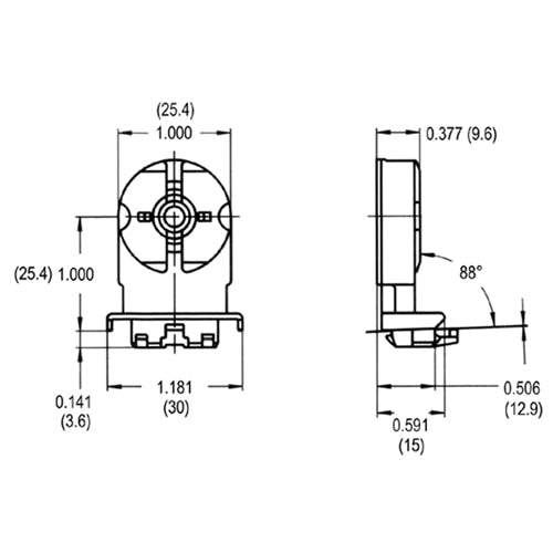 LH0078 Unshunted, rotary locking, push fit T8/T10/T12 lamp holder/socket