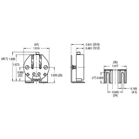 LH0079 Unshunted, spring adjust, locking catch lamp holder/socket with bracket