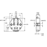 LH0080 Unshunted, rotary locking, straight insertion, locking catch lamp holder/socket