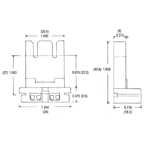 LH0085 Unshunted, straight insertion, screw mount lamp holder/socket