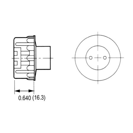 LH0097 Unshunted, snap in T8/T10/T12 lamp holder/socket plunger end with keyway