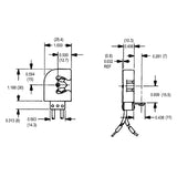 LH0100 Unshunted, lateral insertion, right side T8 only lamp holder/socket with bracket