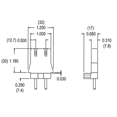 LH0103 Unshunted, straight insertion, water resistant, slide on / screw mount lamp holder/socket